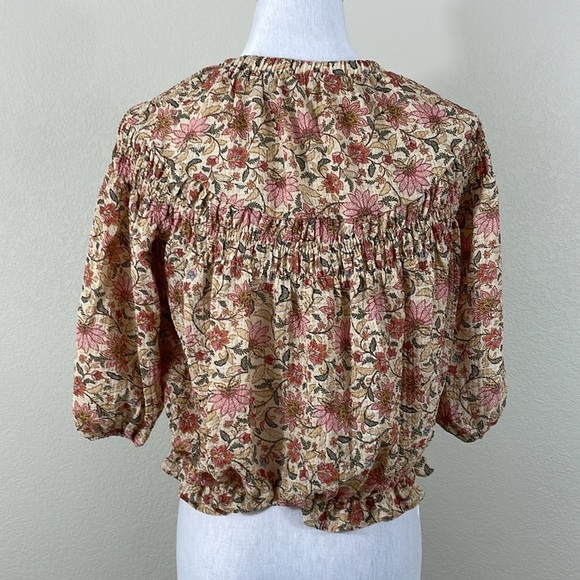MNG floral 3/4 sleeve blouse size 2 - Picture 3 of 5